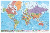Grupo Erik GPE5044 Map World Es Physical Politic Póster 91,5X61cm | Yourdecoration.es