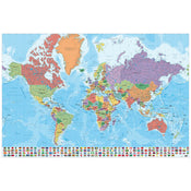 Grupo Erik GPE5127 Map World Ita Physical Politic Póster 91,5X61cm | Yourdecoration.es
