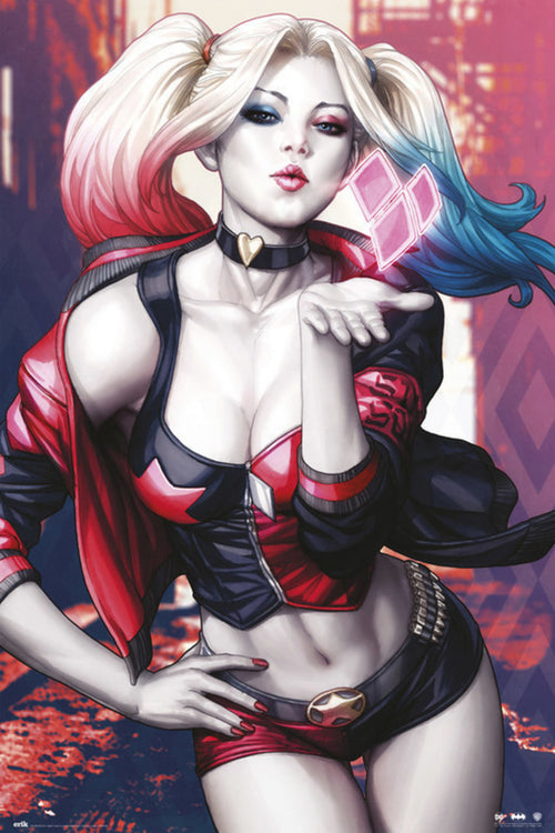 Grupo Erik GPE5259 Dc Comics Harley Quinn Kiss Póster 61X91,5cm | Yourdecoration.es