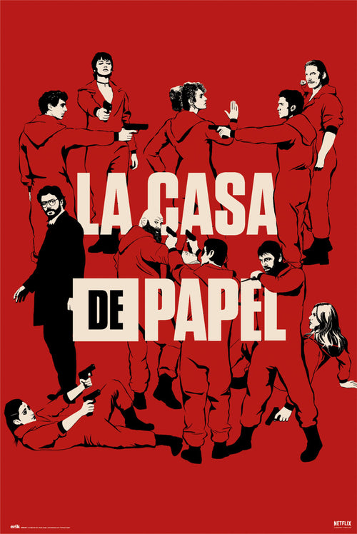 Grupo Erik GPE5483 Money Heist All Characters Póster 61X91,5cm | Yourdecoration.es