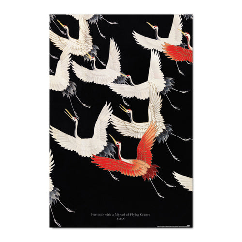 Grupo Erik Gpe5627 Póster Furisode With A Myriad Of Flying Cranes | Yourdecoration.es