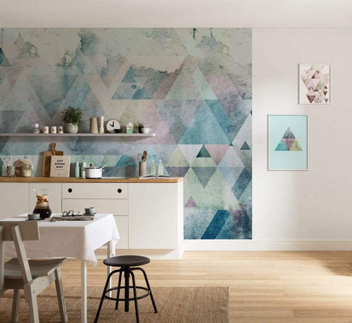 p018a vd4 komar triangles blue Fotomural Tejido No Tejido 400x250cm 4 Tiras Ambiente | Yourdecoration.es