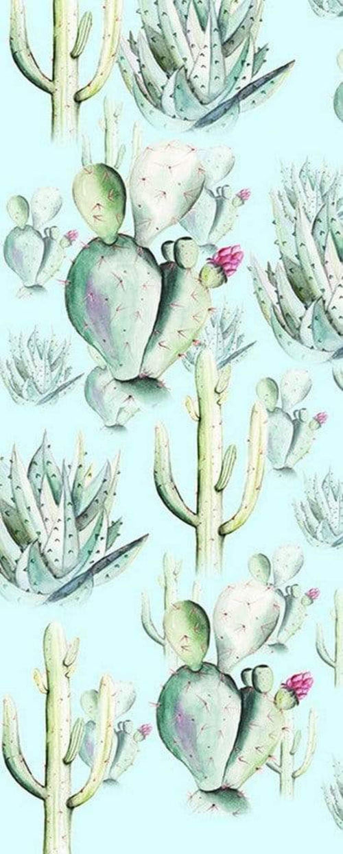 p045d vd1 komar cactus blue Fotomural Tejido No Tejido 100x250cm 1 Tira | Yourdecoration.es