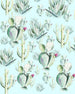 p045d vd2 komar cactus blue Fotomural Tejido No Tejido 200x250cm 2 Tiras | Yourdecoration.es