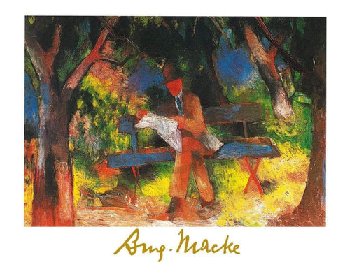 August Macke  Lesender Mann Reproducción de arte 80x60cm | Yourdecoration.es