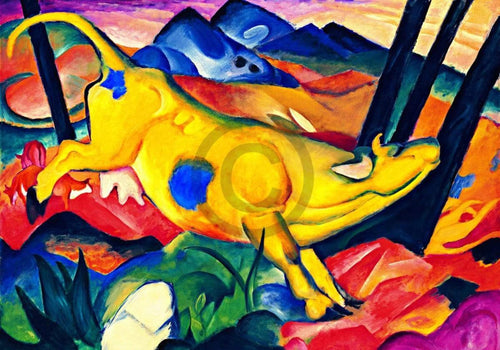 Franz Marc  Die gelbe Kuh Reproducción de arte 100x70cm | Yourdecoration.es