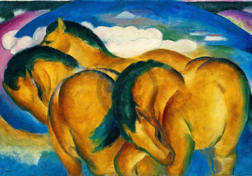 Franz Marc  Die kleinen gelben Pferde Reproducción de arte 100x70cm | Yourdecoration.es