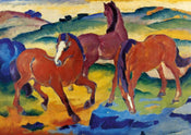 Franz Marc  Die roten Pferde Reproducción de arte 29.7x21cm | Yourdecoration.es