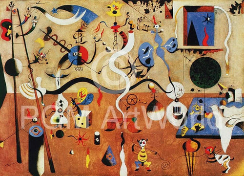 Joan Miro  Il carnevale d'Arlecchino Reproducción de arte 80x60cm | Yourdecoration.es