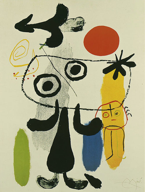 Joan Miro  Figur gegen rote Sonne II Reproducción de arte 70x100cm | Yourdecoration.es