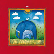 Linda Edwards  Three little elephants Reproducción de arte 40x40cm | Yourdecoration.es