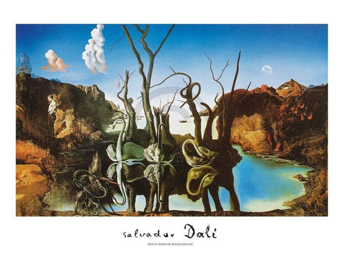 Salvador Dali  Reflections of Elephants Reproducción de arte 80x60cm | Yourdecoration.es