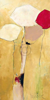 Anne L. Strunk  White flowers with red 2 Reproducción de arte 50x100cm | Yourdecoration.es