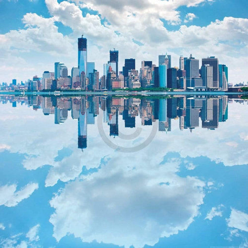 Shutterstock  Lower Manhatten Skyline Reproducción de arte 70x70cm | Yourdecoration.es