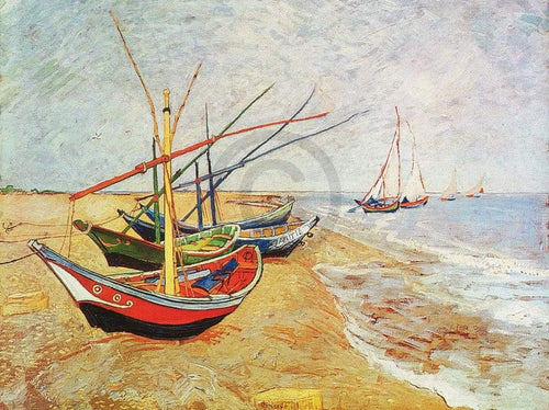 Vincent Van Gogh  Barche sulla spiaggia Reproducción de arte 80x60cm | Yourdecoration.es