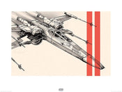 Pyramid Star Wars Episode VII XWing Pencil Art Reproducción de arte 60x80cm | Yourdecoration.es