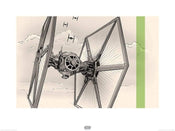 Pyramid Star Wars Episode VII TIE Fighter Pencil Art Reproducción de arte 60x80cm | Yourdecoration.es