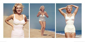 Pyramid Marilyn Monroe Beach Triptych Reproducción de arte 50x100cm | Yourdecoration.es