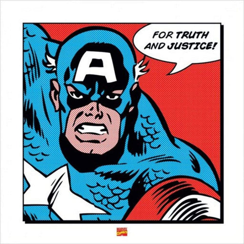 Pyramid Captain America For truth and justice Reproducción de arte 40x40cm | Yourdecoration.es