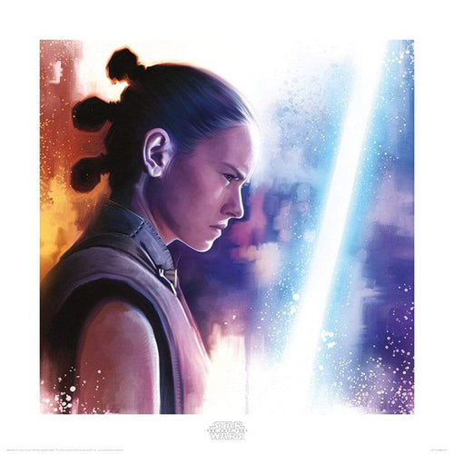 Pyramid Star Wars The Last Jedi Rey Lightsaber Paint Reproducción de arte 40x40cm | Yourdecoration.be