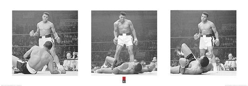 Pyramid Muhammad Ali Liston Triptych Reproducción de arte 33x95cm | Yourdecoration.es