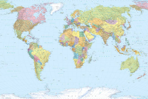 xxl4 038 komar world map Fotomural Tejido No Tejido 368x248c | Yourdecoration.es