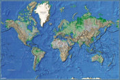 Grupo Erik GPE4720 Map World Es Physical Relieve Póster 91,5X61cm | Yourdecoration.es